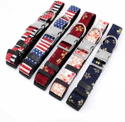 Miniatura 2 de Collar para perros, collar de diseño de algodón, lindos collares de flores para hembras y cachorros, para perros pequeños, medianos y grandes