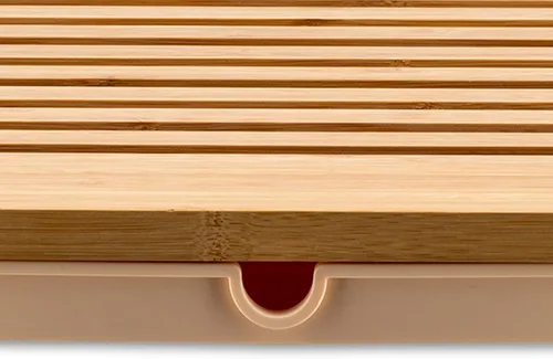 Miniatura 3 de Alessi Tabla de pan "Sbriciola" en madera de bambú con recogedor de migas en resina termoplástica, madera