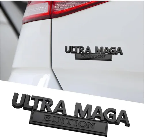 AICEL Ultra MAGA Edition Emblemas, calcomanías 3D elevadas de metal completo, etiquetas clásicas de personalidad con adhesivo fuerte, calcomanías en