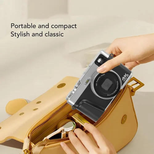 Miniatura 2 de Cámara digital para fotografía, cámara de vlogging 4K, cámara retro compacta de zoom digital de 48 MP y 16X, antivibraciones, pantalla de 2.8