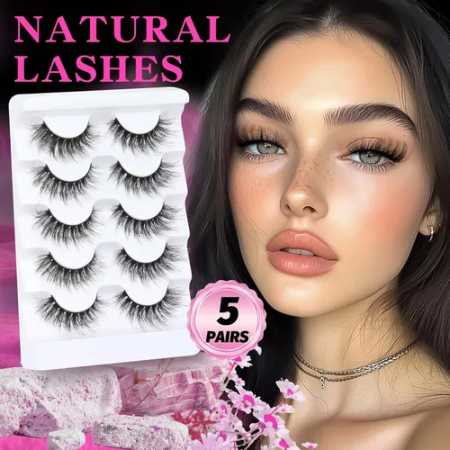 Miniatura 120 de Veleasha Pestañas postizas de manga puntiagudas, 100% hechas a mano, aspecto natural, pestañas postizas ligeras con banda transparente suave