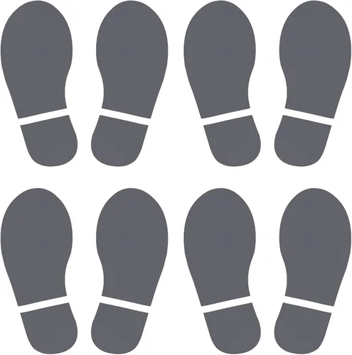 Miniatura 38 de PATIKIL Adhesivo de huellas de 6 x 2.5 pulgadas, 4 pares de zapatos de PVC para decoración de clase, guía de escaleras, color negro