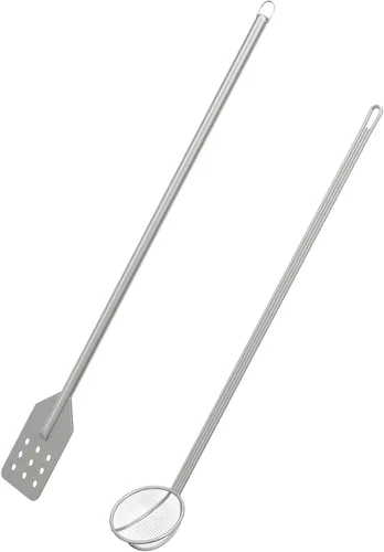 Miniatura 8 de BBQ-PLUS Paleta mezcladora y removedora de 42 pulgadas para cangrejos y camarones, accesorios de acero inoxidable para ollas de cocción y freidoras