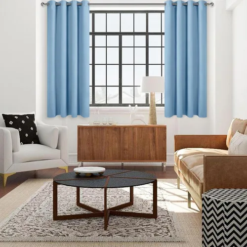 Miniatura 3 de DWCN Cortinas Azul Claro de 63 Pulgadas de Largo, Cortinas Oscurecedoras para Dormitorio, Tratamientos para Ventanas Extra Anchos de 70W, Azul