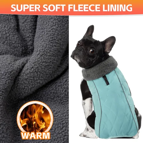 Miniatura 7 de Doglay Abrigo para Perro, Chaqueta Impermeable para Perro Abrigo de Invierno para Mascotas para Clima Frío con Cuello Peludo Grueso, Chaqueta