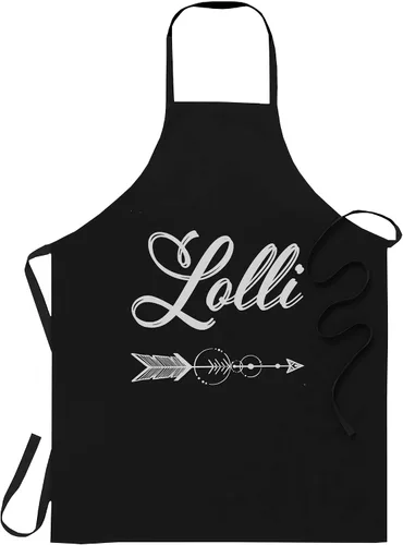 Delantal de cocina para abuelas, talla única, Lolli Cool Grandmother Grandma Nana Delantales para hombres y mujeres, decoración del hogar, Negro -