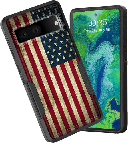 Miniatura 114 de Funda para Pixel 6A, funda híbrida de doble capa resistente a prueba de golpes de policarbonato duro de silicona suave TPU para Google Pixel 6A