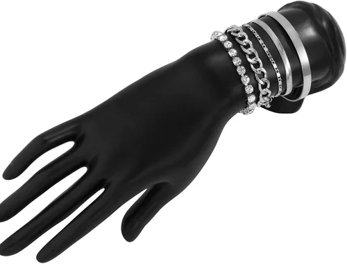 Miniatura 5 de Juego de 5 pulseras de cadena de eslabones cubanos, pulseras de cadena de serpiente, pulseras apilables ajustables, pulseras bohemias delicadas