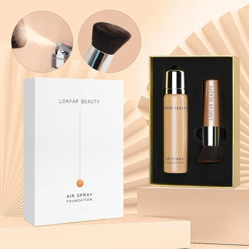 Miniatura 5 de LOKFAR Aerosol de base AirBrush - Kit de maquillaje en aerosol de niebla sedosa con brocha, base de cobertura completa para un acabado radiante #05
