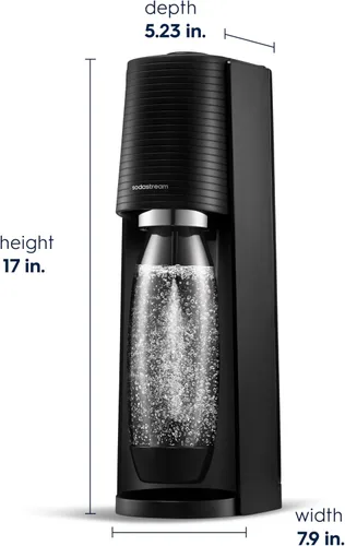 Miniatura 10 de SodaStream - Terra Fabricante de Agua con Gas PAQUETE DE VALOR Sistema de CO2 CQC Incluye 2 cilindros de CO2, 3 botellas aptas para Negro