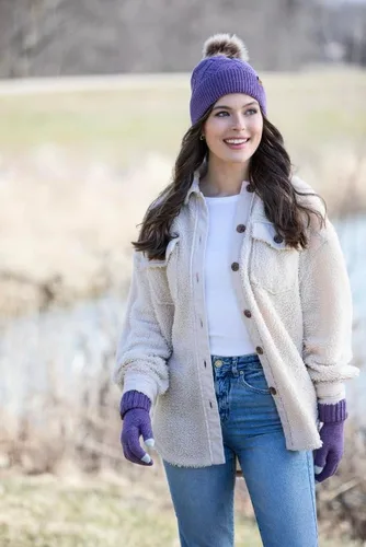 Miniatura 9 de Britt's Knits Gorro de punto cálido para mujer, con forro de felpa, pompón para clima frío