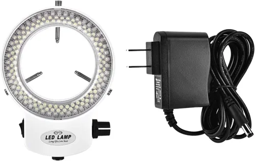 Miniatura 5 de Luz de microscopio LED 144 LED Brillo ajustable para cámara de microscopio estéreo (blanco)