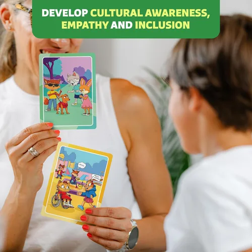 Miniatura 5 de Tarjetas de inclusión y diversidad cultural para niños - Juego SEL para empatía, discapacidad, conciencia social y habilidades de afrontamiento