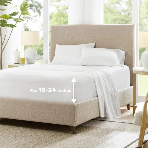 Miniatura 11 de Comfort Spaces Sábanas refrescantes King, sábanas Coolmax que absorben la humedad, suaves, juego de sábanas resistentes al descolorimiento, sábanas