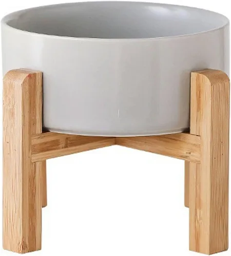 Miniatura 11 de Petygooing Cuenco de cerámica blanco elevado/alzado para perros de razas pequeñas, plato de comida y agua para perros con soporte, cuenco