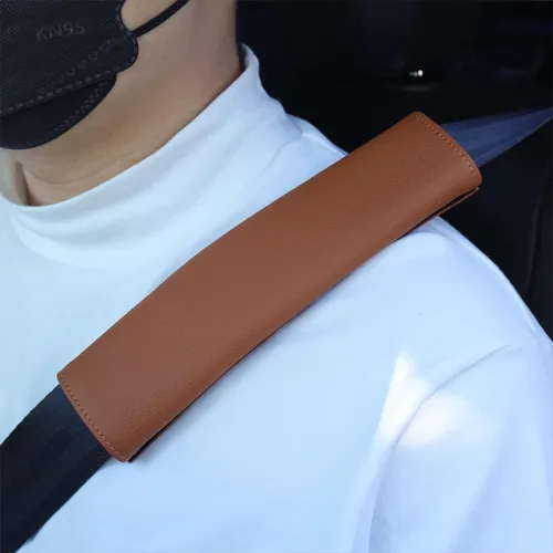Miniatura 10 de Fundas para cinturón de seguridad de automóvil para adultos, almohadilla de cuero suave para el hombro del cinturón de seguridad, cojín protector