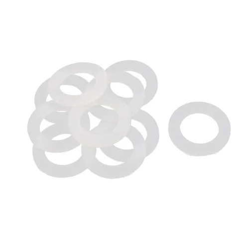Othmro 30 anillos de sellado de silicona planos blancos, 0.276x0.433x0.079 in (IDxODxTHK) junta tórica redonda para grifo, ducha, arandelas,