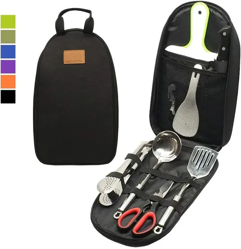 Miniatura 2 de Juego de utensilios de cocina Gold Armour, organizador de viaje, portátil, para barbacoa, camping, utensilios de cocina, utensilios de acero