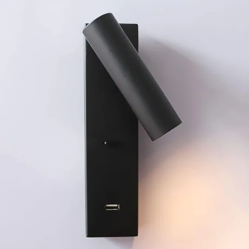 Miniatura 5 de Lámpara de pared para dormitorio, lámpara de lectura moderna para escritorio, foco LED con interruptor de botón y puerto de carga USB, luz giratoria