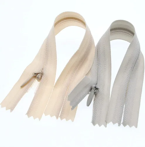 Miniatura 25 de Leekayer Cremallera invisible de 14 pulgadas para costura artesanal, bolsa de vestir 3# beige gris 14.0 in, cremallera oculta de nailon para Beige