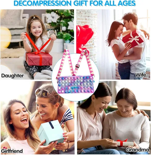 Miniatura 2 de Bolsa estilo pop it para niñas y mujeres bolso cruzado tipo juguete sensorial para ansiedad el mejor regalo para mujeres Camouflage B