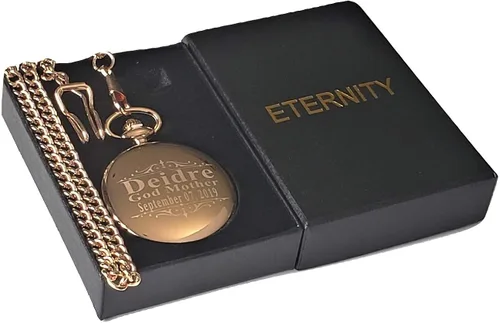 Miniatura 8 de Juego de 3 relojes de bolsillo con grabado personalizado para hombre o mujer, reloj personalizado con cadena y caja incluida, grabado incluido