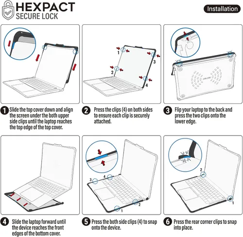 Miniatura 9 de IBENZER Hexpact Funda para MacBook Pro de 13 pulgadas 2026 2025 2024 2023 2022-2016 M2 M1 A2338 A2289 A2251 A2159 A1989 A1708 A1706, funda