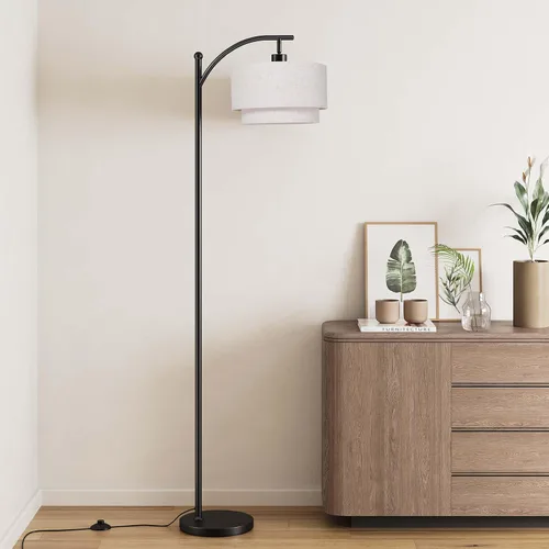 Miniatura 8 de Lámparas de pie SUNMORY para sala de estar con bombilla LED de 12W, lámpara de pie de arco con 3 temperaturas de color, lámparas de pie modernas