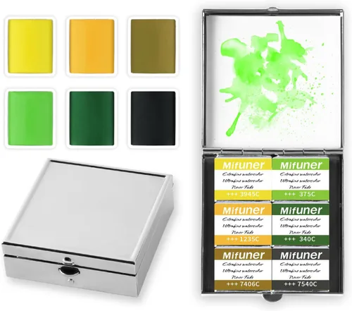 Miniatura 23 de Caja de estuche de pintura de acuarela portátil de mini lata de 12 celdas vacía es un pequeño kit de viaje de almacenamiento con clip magnético