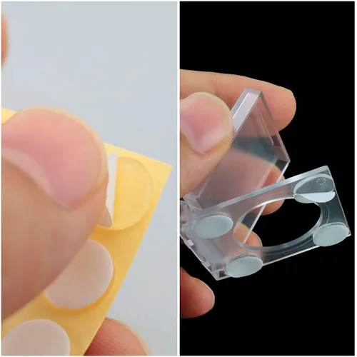 Miniatura 3 de Cubierta de botón para pulsador, 4 unidades, 0.748 in, cubierta de interruptor de alimentación plana adhesiva, tapa de plástico con 16 partículas