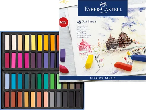 Faber-Castel FC128248 Creative Studio - Crayones suaves en colores pastel (paquete de 48), surtido