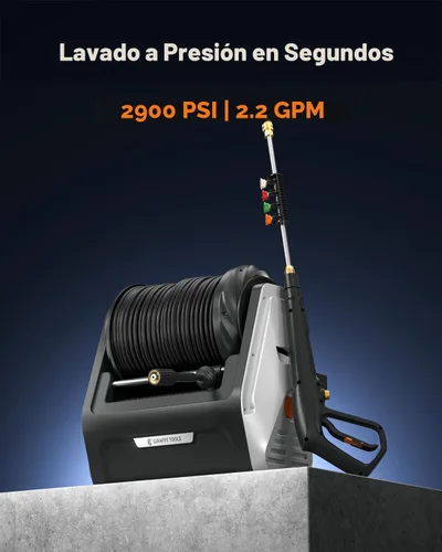 Miniatura 4 de Giraffe Tools Lavadora a presión montada en la pared G30 con motor mejorado de 1800 W, máximo 2900 PSI, lavadora eléctrica de 2.2 GPM con manguera