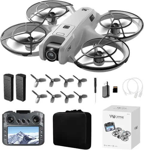 Miniatura 10 de Drone RC con cámara HD para adultos principiantes, FPV Drones con pantalla en el controlador, motor sin escobillas, vuelo inteligente, control