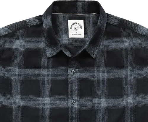 Miniatura 3 de Dubinik Camisa de franela para hombre, casual, con botones, para trabajo, suave, de algodón, ligera, de franela a cuadros, de manga larga