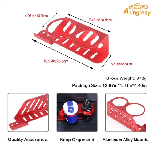 Miniatura 7 de Organizador expansor de portavasos para asiento de pasajero de automóvil compatible con Toyota Tundra 2022-2023 asiento de pasajero de aluminio