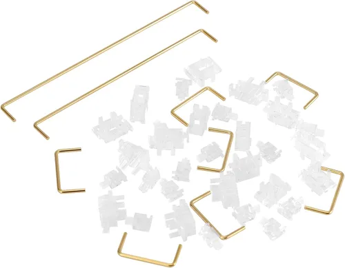 Miniatura 4 de DUROCK - Estabilizador de montaje de placa transparente transparente con cables chapados en oro compatible con estabilizadores de placa Cherry MX