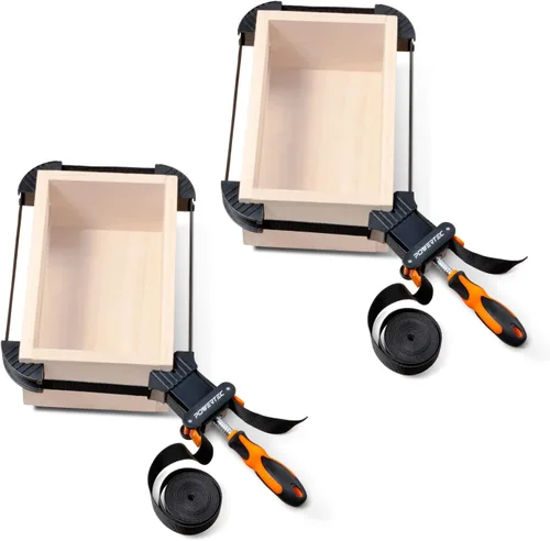 Miniatura 8 de POWERTEC Abrazaderas de correa para carpintería – Abrazaderas de banda de liberación rápida con mango ergonómico, abrazadera de marco de fotos