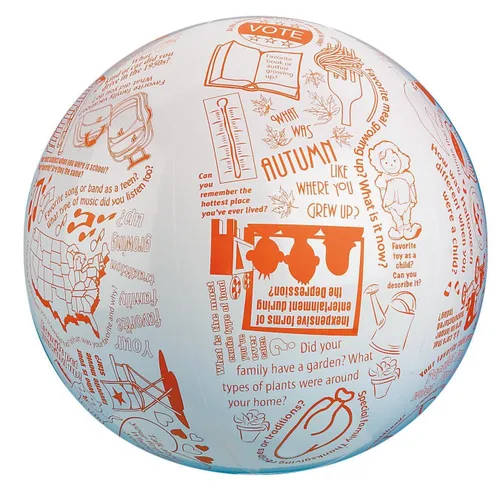 S&S Worldwide Pelota Toss 'n Talk-About Ball, bola recordatoria. Bola estilo pelota de playa, 16 pulgadas de diámetro inflado. Canta o zumba