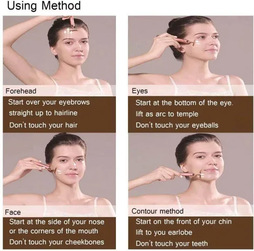 Miniatura 6 de GOODYBUY - Masajeador facial de pulso dorado de 24 quilates, con forma de T, herramientas de masaje facial para piel sensible, estiramiento firme