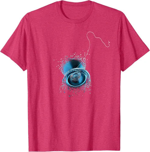 Miniatura 23 de Shattered Yo Yo - Camiseta de diseño azul impresionante, Negro, S