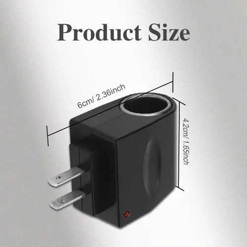 Miniatura 2 de Convertidor universal de enchufe de encendedor de cigarrillos de CA a CC, 120V/110V a 12V AC/DC adaptador de encendedor de cigarrillos a enchufe