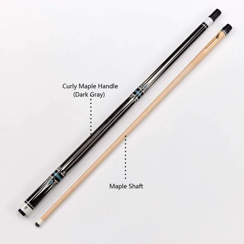 Miniatura 3 de Taco de piscina Collapsar CXT con estuche suave, negro con puntas crema y turquesa, mango sin envoltura de 58 pulgadas, palo de piscina profesional
