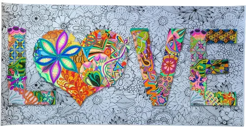 Miniatura 9 de SJPRINTER Arte de pared inspirador, póster motivacional gigante para colorear con mandala, para niños y adultos, ideal para niñas y niños