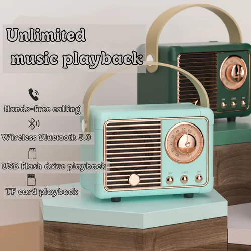 Miniatura 4 de Altavoz Bluetooth retro, altavoz Bluetooth inalámbrico, lindo estilo antiguo para cocina, dormitorio, oficina, fiesta, al aire libre, altavoz