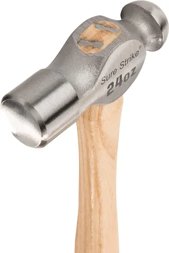 Miniatura 3 de ESTWING Sure Strike Martillo de Bola - Herramienta de Metalurgia de 24 oz con Cabeza de Acero Forjado y Mango de Madera de Hickory - MRW24BP