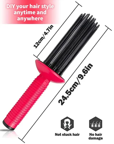 Miniatura 2 de Cepillo definidor de rizos de 17 dientes, herramienta profesional para cabello rizado, salón y hogar (2 piezas)