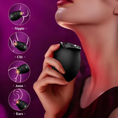 Miniatura 4 de Vibrador de succión de juguete sexual de rosas, juguetes para adultos con 9 modos de succión y vibración, juguetes sexuales impermeables