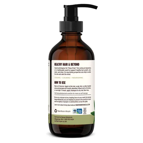 Miniatura 8 de Banyan Botanicals Aceite orgánico de Bhringaraj – Apoya el crecimiento saludable del cabello – Aceite hecho con métodos tradicionales – 8 onzas
