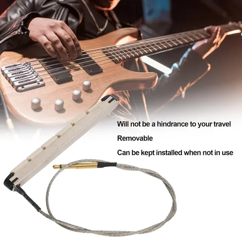 Miniatura 5 de Pastilla de pastilla de guitarra, puente integrado, tira extraíble, para bajo acústico de 6 cuerdas