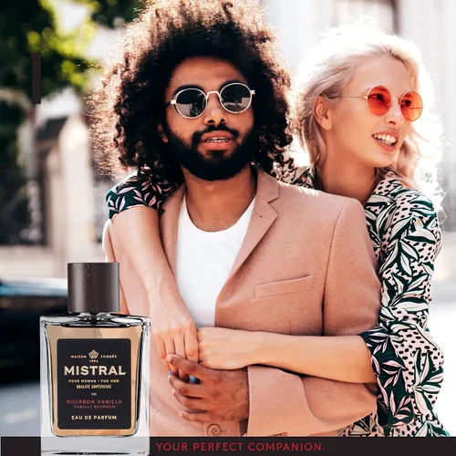 Miniatura 5 de Mistral Colonia para hombre – Bourbon Vanilla Eau de Parfum Aroma masculino cálido y dulce con vainilla, pachulí y sándalo Perfume libre